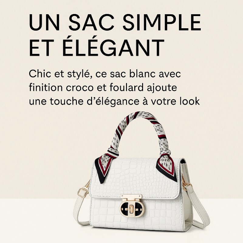 Sac En croco Chic Avec Bandana - Photo 2