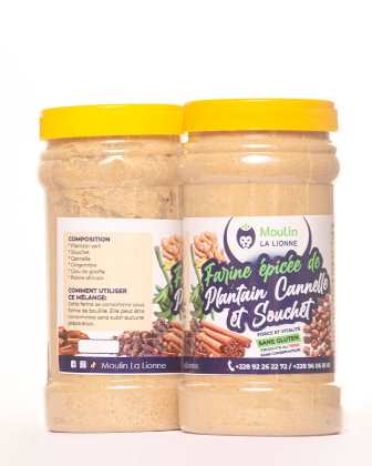 Farine épicée de plantain, cannelle et souchet