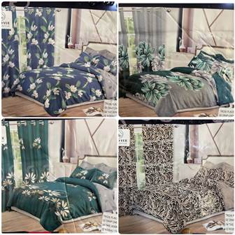 2 draps(3 places/2 places) + 4 taies + 2 rideaux