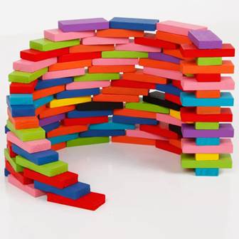 Jeux de Domino coloré - construction et réflexe